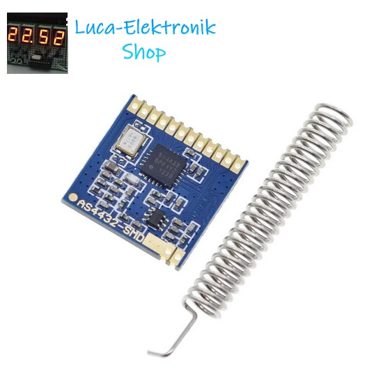 SI4432 Funkmodul 433MHz ISM ink. Antenne